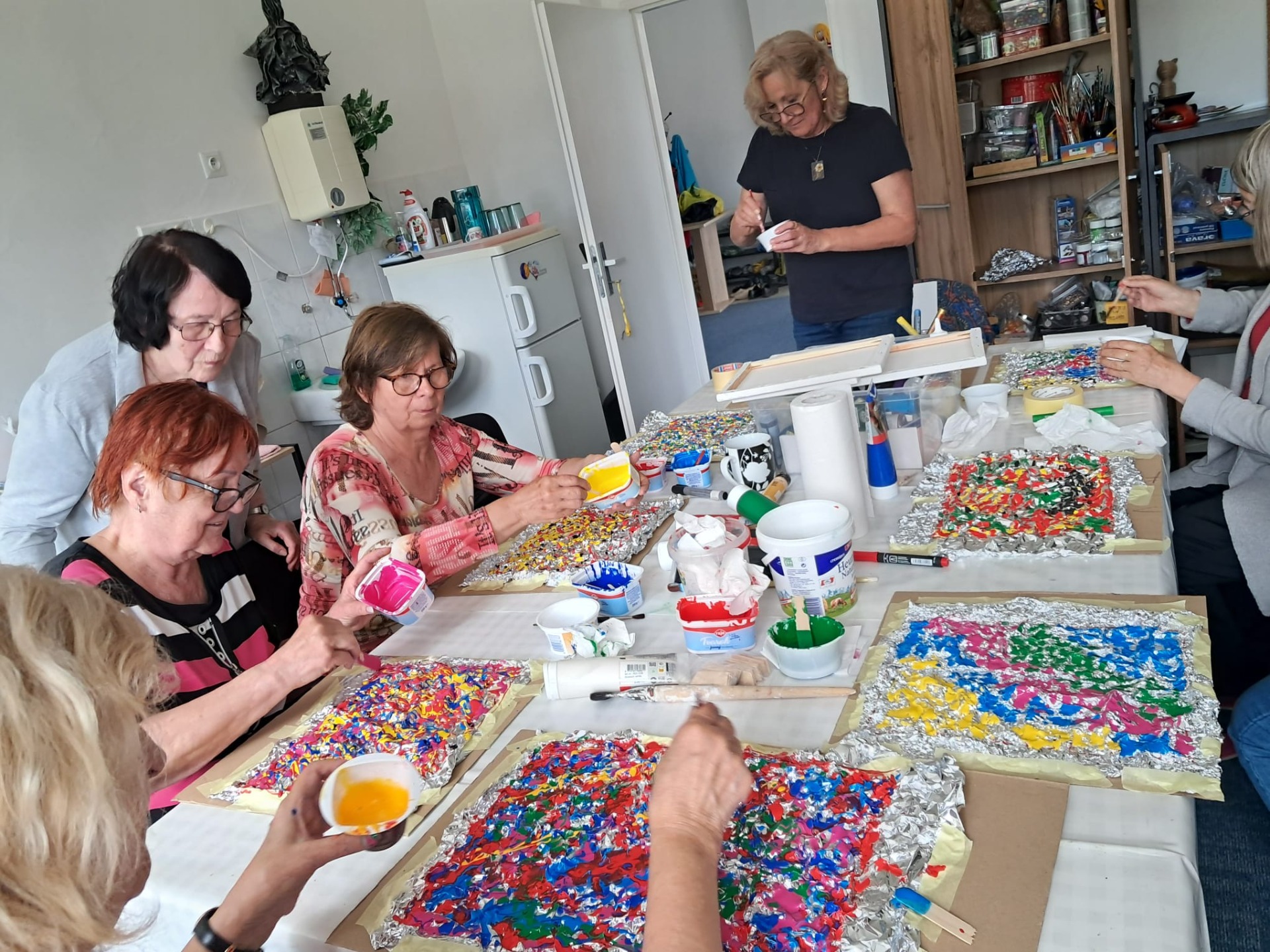 Maľovanie zlievaním farieb